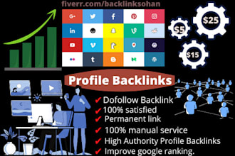 do 175 social media SEO profile backlinks high da pa