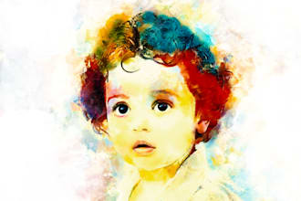 do your watercolor t shirt design or portrait, birthday gift
