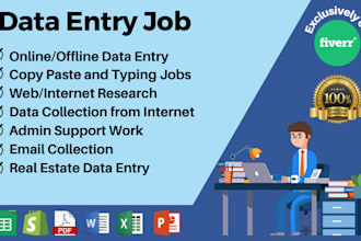 do data entry typing work data collection copypaste