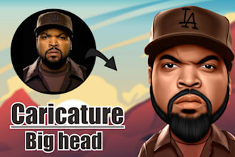 draw headshot  avatar cartoon caricature digital from photo