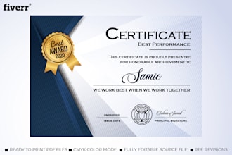 create customized certificates for your achievements