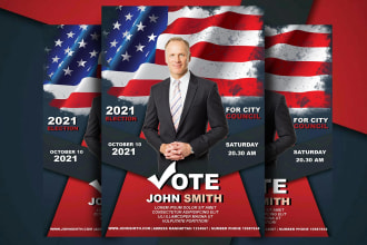 do the unique political flyer, campaign poster or postcard design