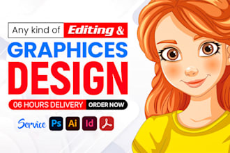 do any graphic design, logo, flyer, book cover, and illustrator, indesign edit