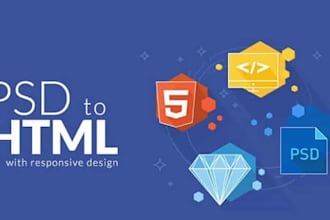 professional figma PSD xd to HTML5 and css3 with full responsiveness
