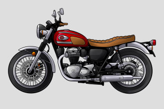 draw a motorbike into a cartoon from your photo