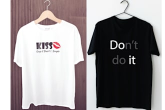 design custom typography, illustrated anime, minimal graphics t shirt designs