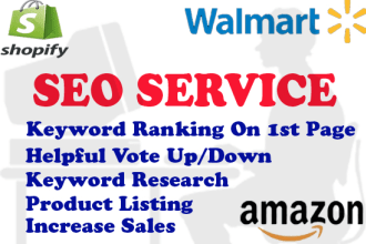 do seo for amazon, walmart keyword ranking on 1st page