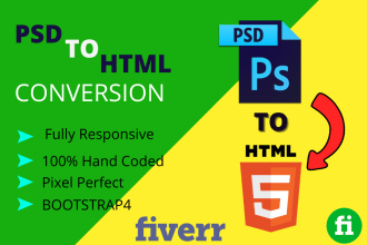 convert psd,image,png to html with responsive design
