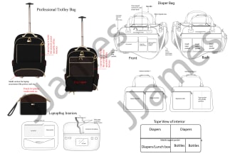 create backpack or handbag designs and cad or cad for any product