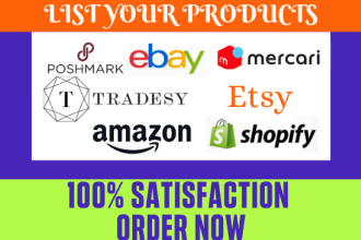cross list your products on poshmark, mercari,shopify,ebay or any other platform
