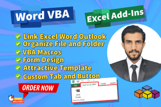 vba macro development for automating repetitive tasks in word, excel and outlook