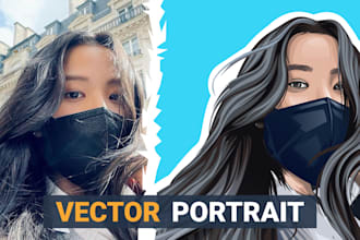 draw cartoon vector portrait or illustration from your photo