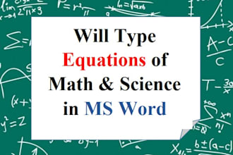 type math, science equations in ms word