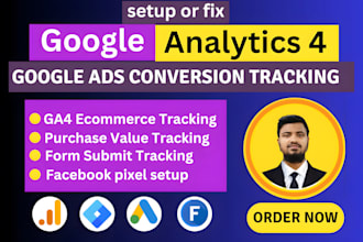 setup google analytics 4,ads conversion tracking, tag manager,gtm,facebook pixel