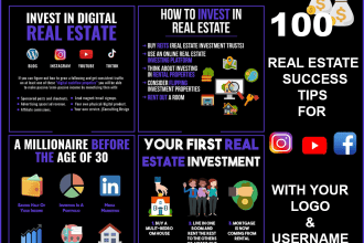 design real estate success tips infographics for instagram