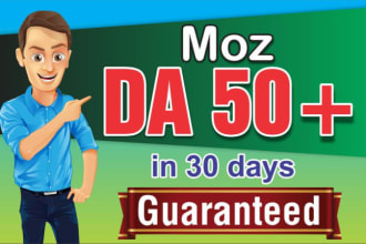 increase moz da from any position to da50 of your website