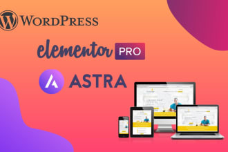 design a  wordpress website or landing page by elementor pro