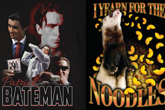 create a 90s vintage bootleg style tee design production ready