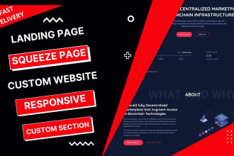 build responsive custom landing page design or squeeze page