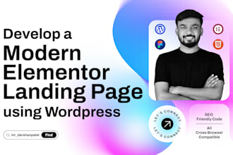 develop a responsive wordpress landing page, modern elementor landing page