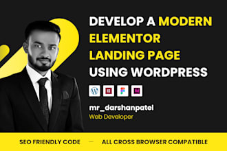 develop a responsive wordpress landing page,  modern elementor landing page