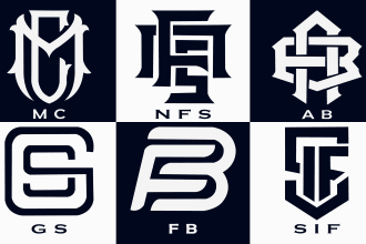 do professional monogram and letter mark logo design