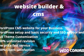 creat website,  builder cms, wp customization