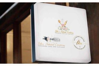 design cake , cupcake baking logo for your bakery business