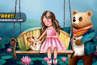 draw children book illustrations and kids cover illustration