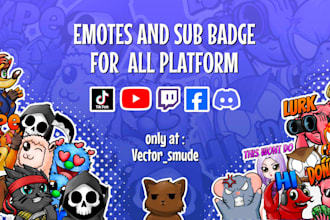 create custom emotes or badges for twitch, kick, tiktok, youtube, trovo, etc