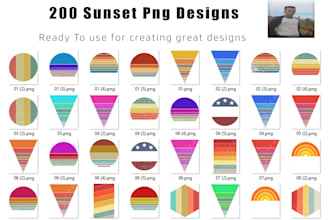 give you 200 sunset png designs for your designs