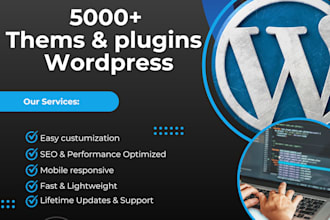 give you 5000 wordpress themes plugins, professional templates