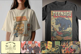 create a retro vintage tshirt design