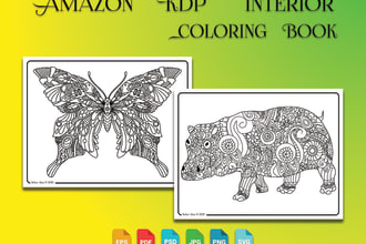 create animal mandala design coloring books for kids