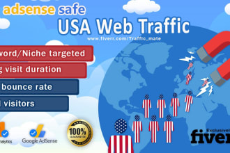 send adsense safe, keyword targeted, USA organic traffic