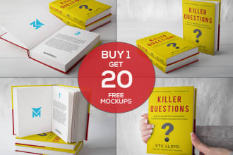 create 3d book cover mockup in 20 different styles