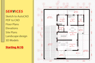draw 2d architectural autocad drawings