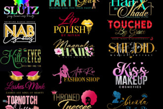 design salon boutique cosmetics nails hair extensions logo