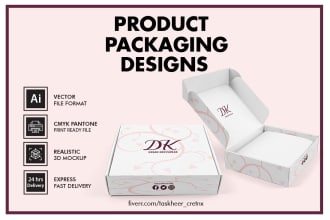 do product packaging, mailer, subscription box, label design