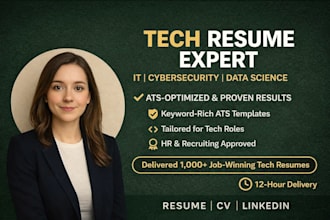 write or review professional IT resume, cyber security, data science resume