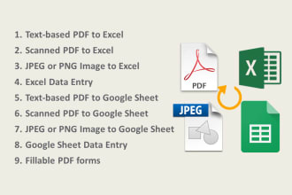 convert PDF or scanned pages to excel or google sheet
