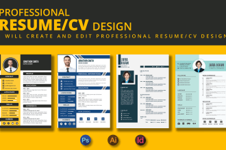 do redesign edit  custom modern resume cv cover letter portfolio linkedin design