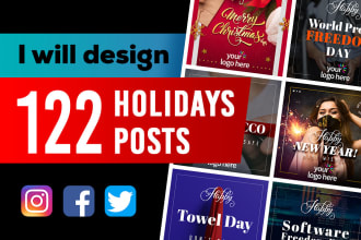 design 122 instagram posts for international holidays