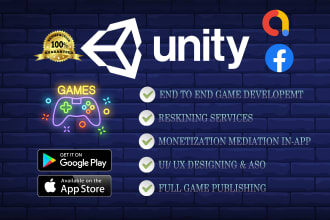 provide unity game development, monetization and multiplayer