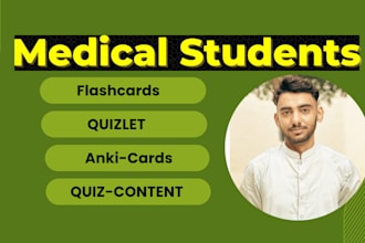 creat flashcards or ankicards and quzlet for medical students