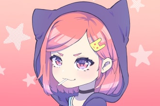 create an anime, chibi art for your character
