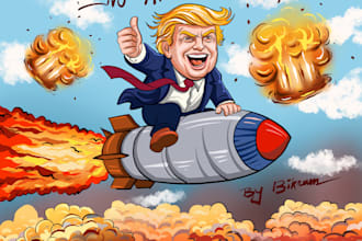 draw funny cartoon meme illustration for you