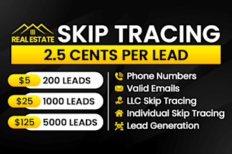 do real estate skip tracing  llc skip tracing in bulk