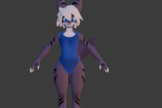 make  3d vrchat,avatar,furry model, nsfw vtuber,animaze
