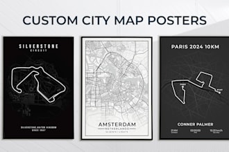 design print ready custom city map wall art posters